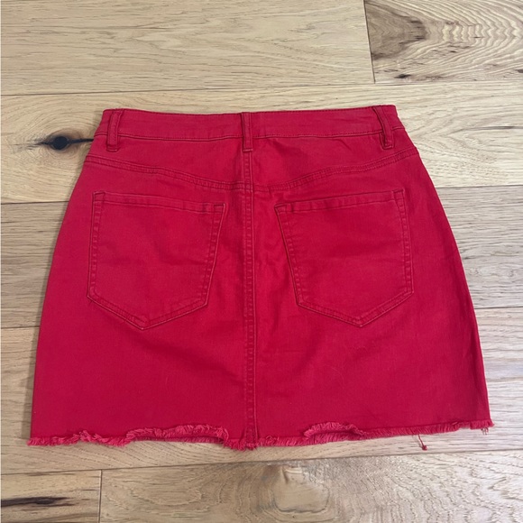 NWOT Garage Red Denim Mini Skirt - Size S - Picture 2 of 4